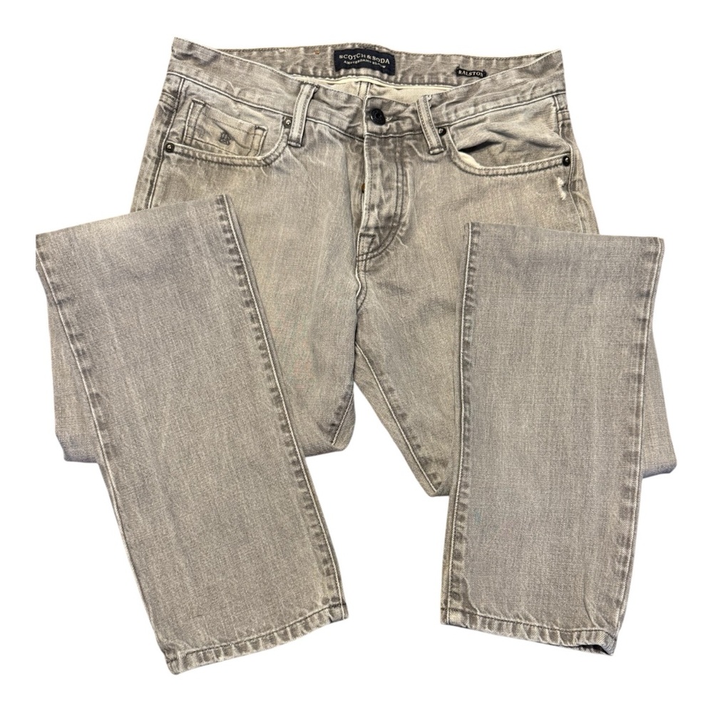 Scotch & Soda Men's Gray Ralston Fit Slim Fit Jeans 30W/34L Button Fly